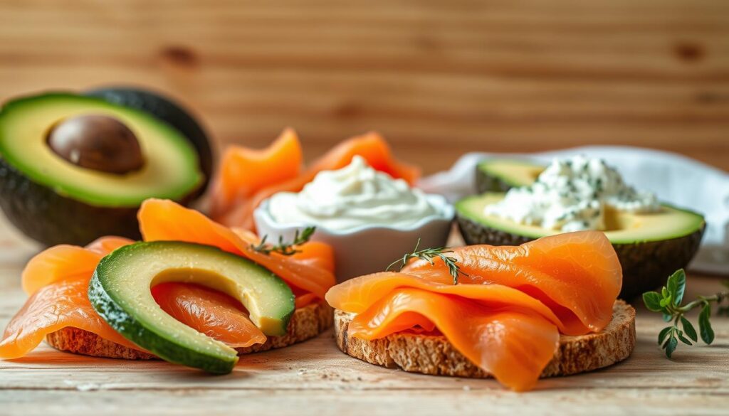 ingredients smoked salmon avocado cream cheese