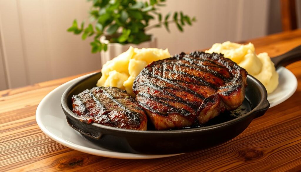 steak and potatoes